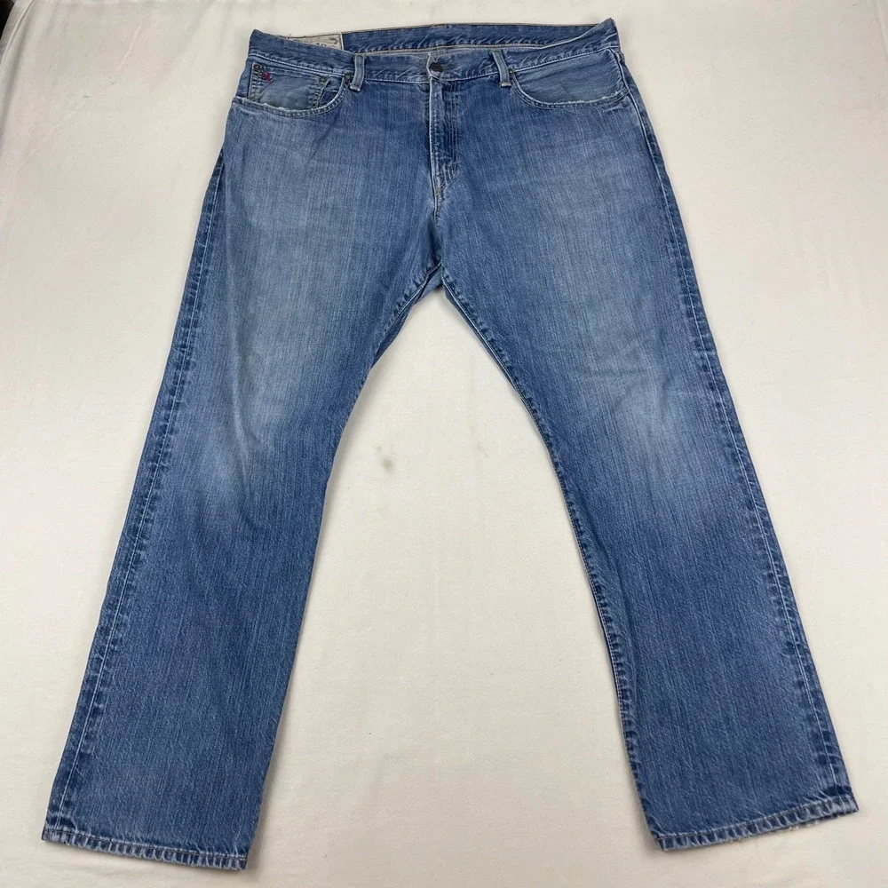 Polo Ralph Lauren Mens Authentic Dungarees Blue Jeans 36x30 Cotton Straight Leg